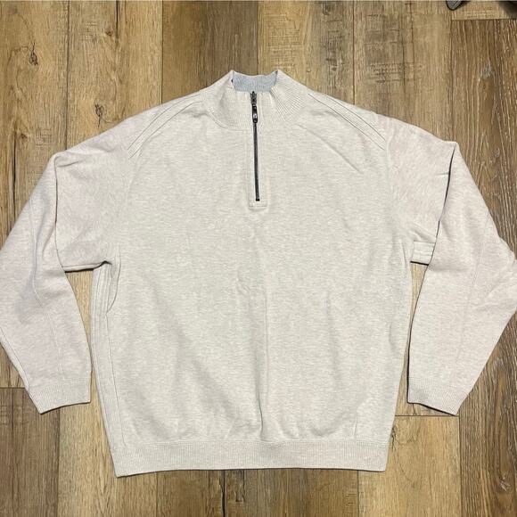 Tommy Bahama Flipshore Half-Zip Reversible Sweatshirt XL Beige/Gray Coastal Prep - Picture 2 of 9